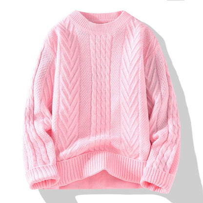 Men's chunky knit sweater with cable pattern and casual cut Skorter