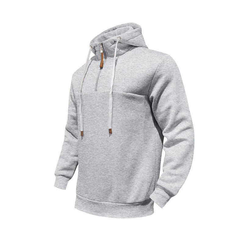 Men's sporty hoodie with half zipper and drawstring Skorter