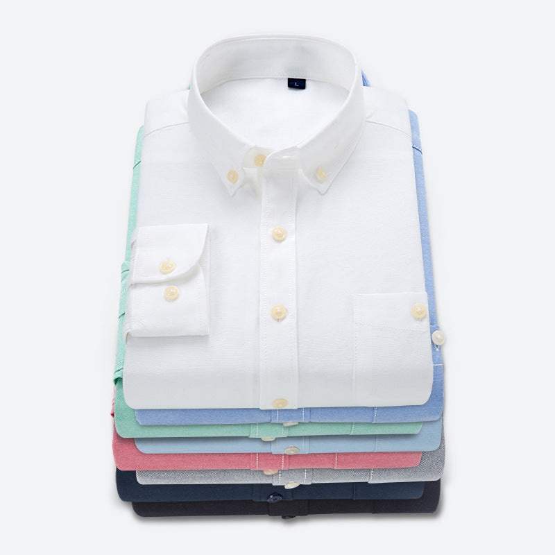 Herrskjorta med button-down-krage och bröstficka Skorter