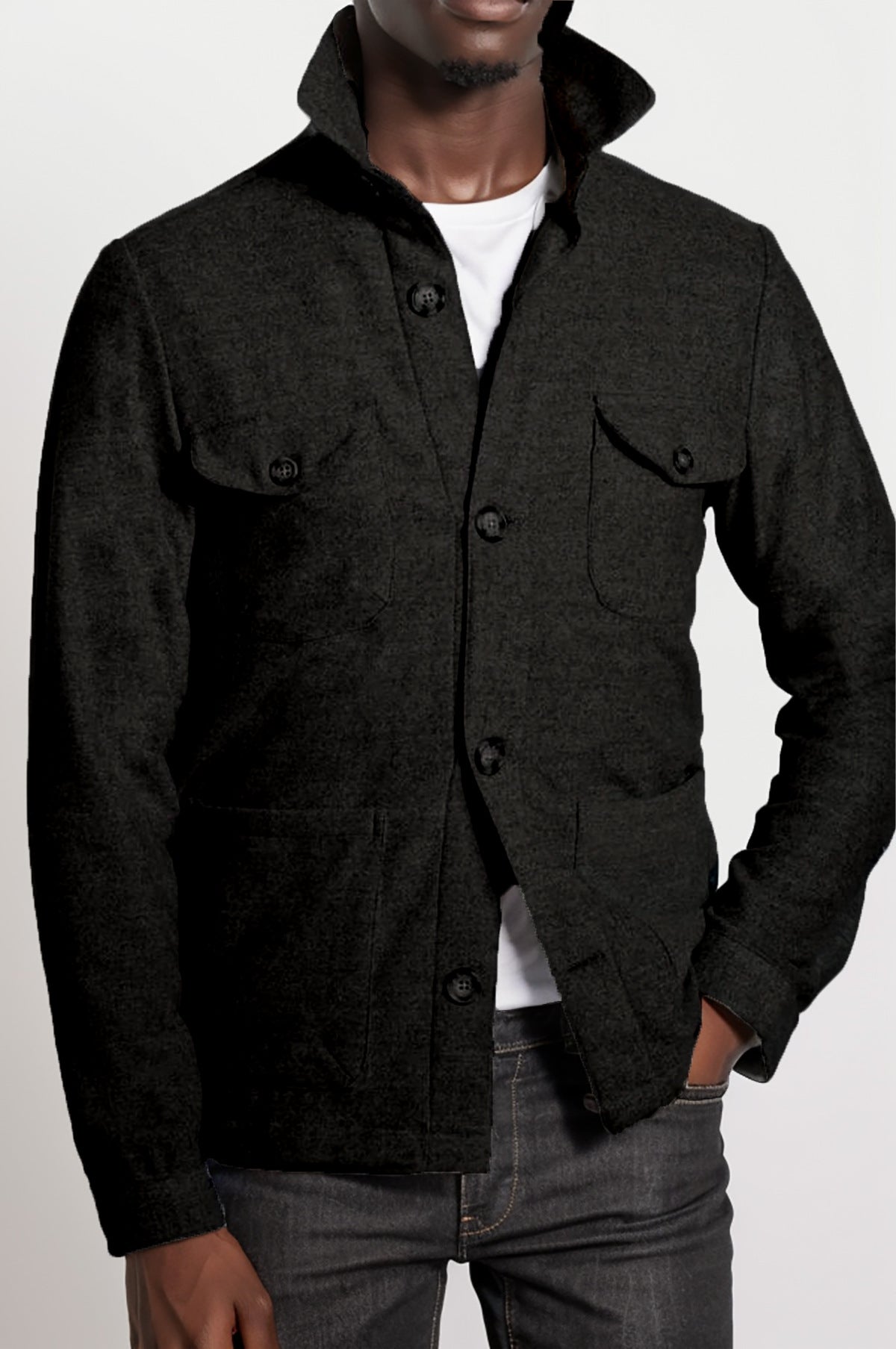 Men's timeless utility jacket with practical pockets and stand-up collar Skorter