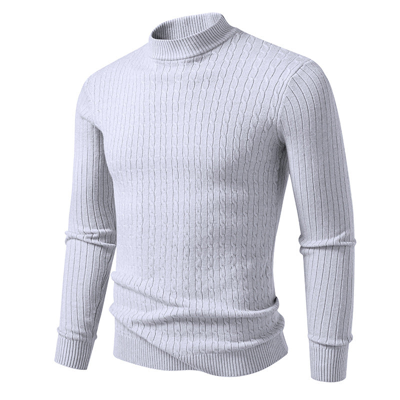 Men's turtleneck sweater with textured cable design Skorter