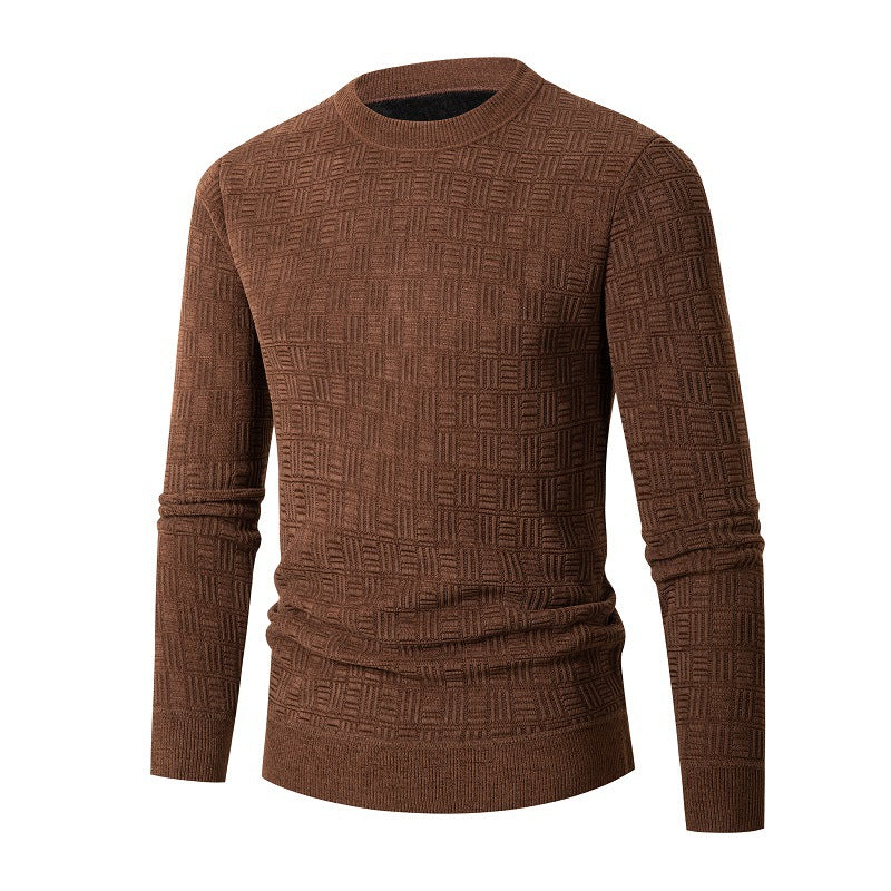 Men's stylish knitted sweater with unique textured design Skorter