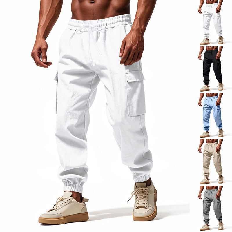 Men's cargo jogging pants with elastic waistband and practical side pockets Skorter