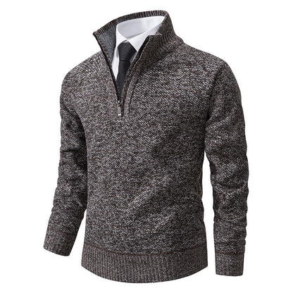 Men's sweater with modern zipper and structured surface Skorter