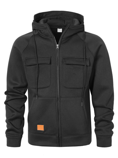 Men's Stylish Hooded Jacket with Practical Pockets and Zipper Skorter