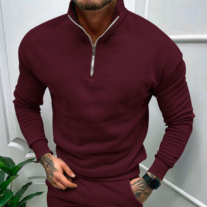 Men's sweater with short zipper and elastic cuffs Skorter