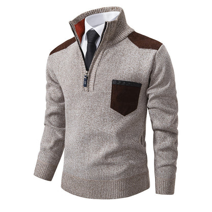 Men's stylish sweater with high collar and zipper Skorter