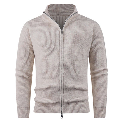 Men's sweater with high collar and decorative zipper Skorter
