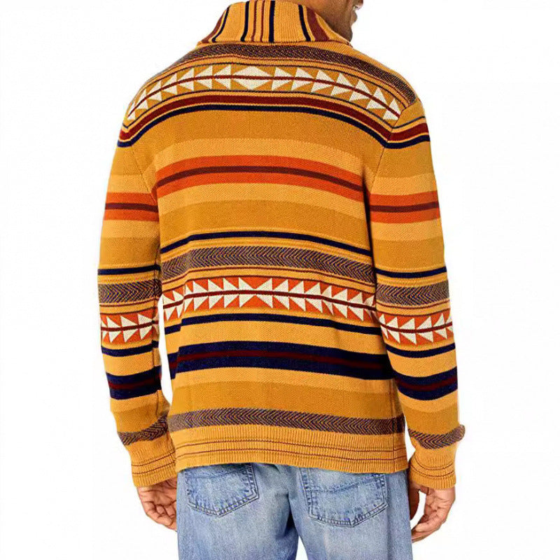 Herrkofta med geometriskt mönster och praktiska fickor Skorter