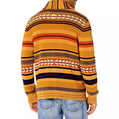 Herrkofta med geometriskt mönster och praktiska fickor Skorter