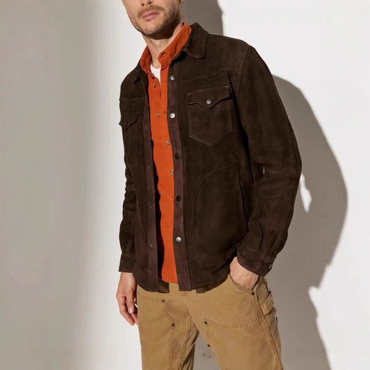 Men's suede jacket in a modern cut with practical pockets Skorter