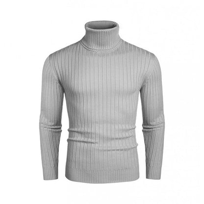 Men's turtleneck sweater made of high-quality knitted materials with an elegant ribbed structure Skorter