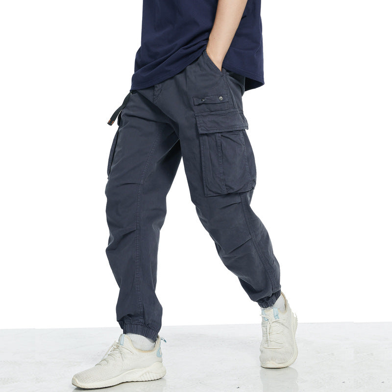 Men's cargo pants with elastic waistband and deep pockets Skorter