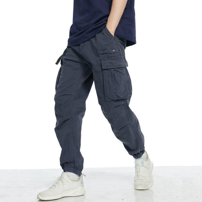 Men's cargo pants with elastic waistband and deep pockets Skorter