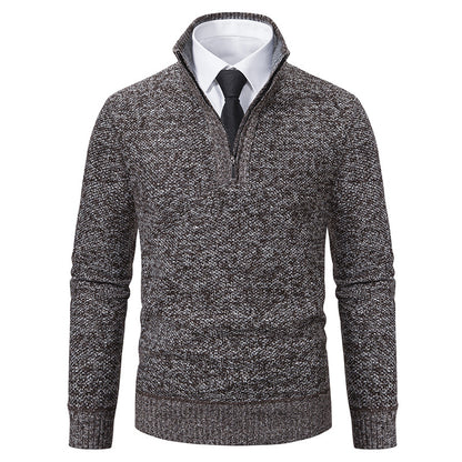 Men's sweater with modern zipper and structured surface Skorter