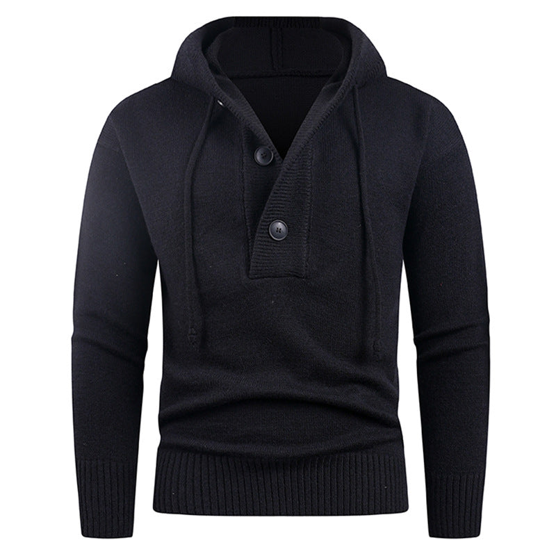 Men's stylish hooded sweatshirt with button detail Skorter