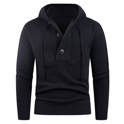 Men's stylish hooded sweatshirt with button detail Skorter