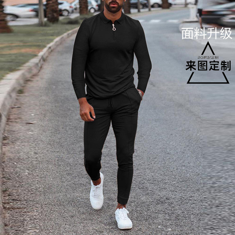 Men's sporty set with high collar and practical zip elements Skorter