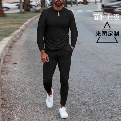 Men's sporty set with high collar and practical zip elements Skorter