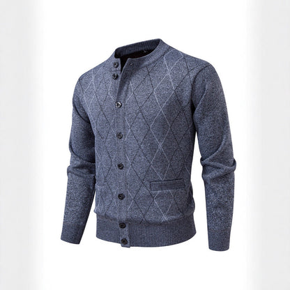 Men's cardigan with modern diamond pattern Skorter
