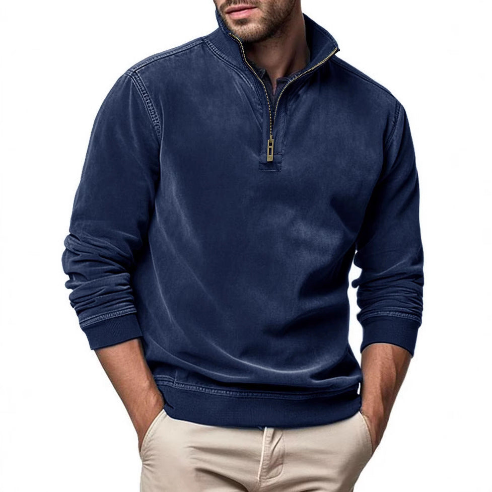 Men's sporty pullover with half zipper Skorter