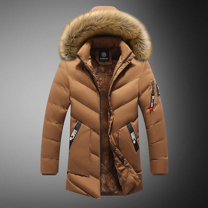 Men's padded winter jacket with removable faux fur collar and practical pockets Skorter