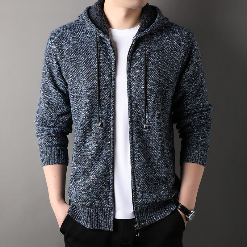 Men's fashionable cardigan with hood and soft padded lining Skorter