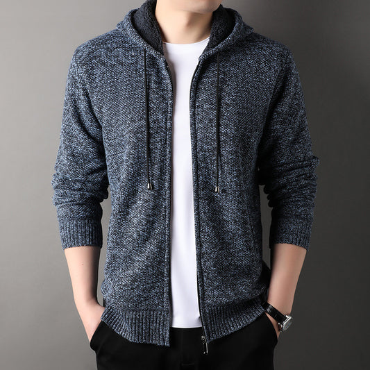 Men's fashionable cardigan with hood and soft padded lining Skorter