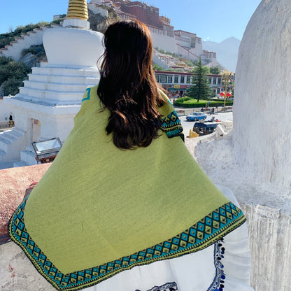 Skorter | Ethical Tibetan shawl cape Warm scarf