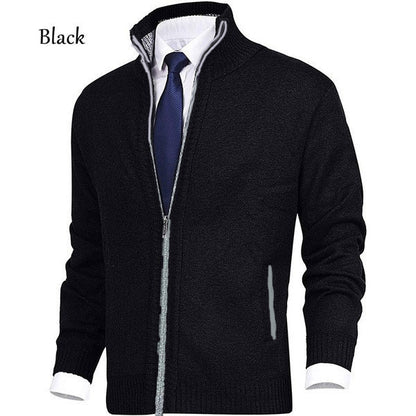 Herrkardigan med ståkrage och innovativ dragkedja Skorter