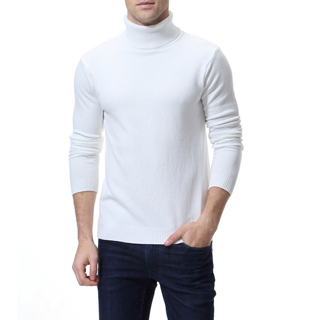 Men's turtleneck sweater made of fine cotton Skorter