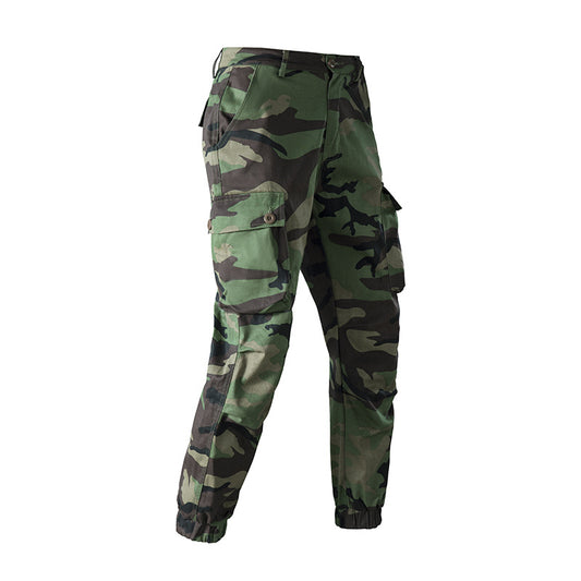 Men's Cargo Pants with Elastic Waist and Numerous Multifunctional Pockets Skorter