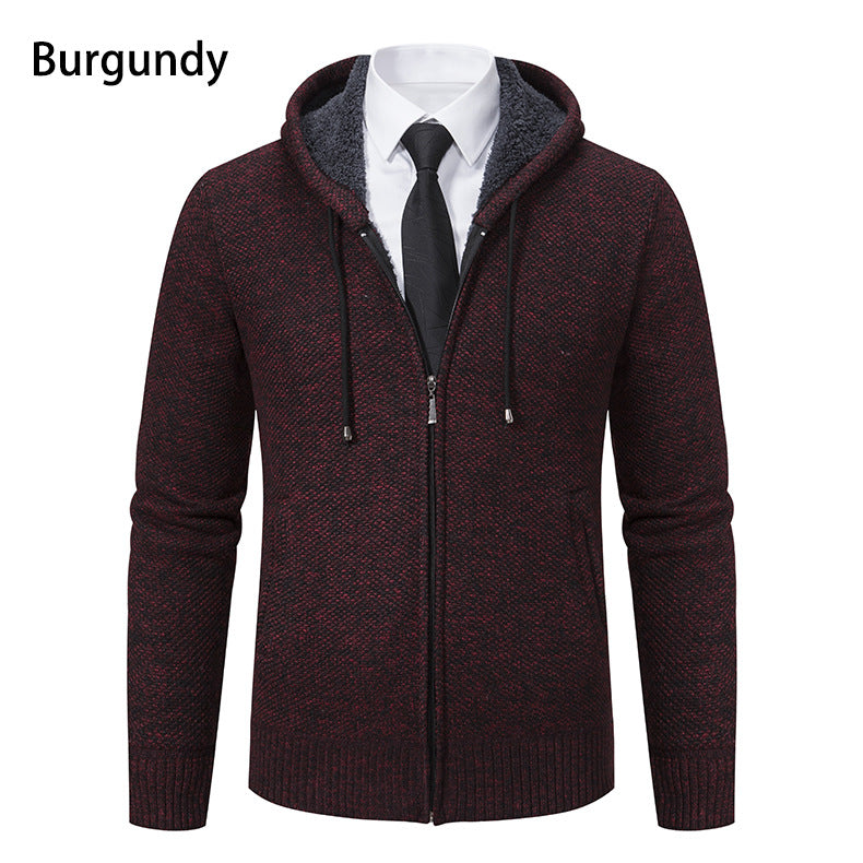 Men's cardigan with modern cut and practical zipper Skorter