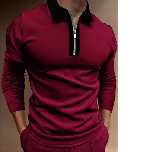 Men's sweatshirt with modern half zipper and stylish polo collar Skorter