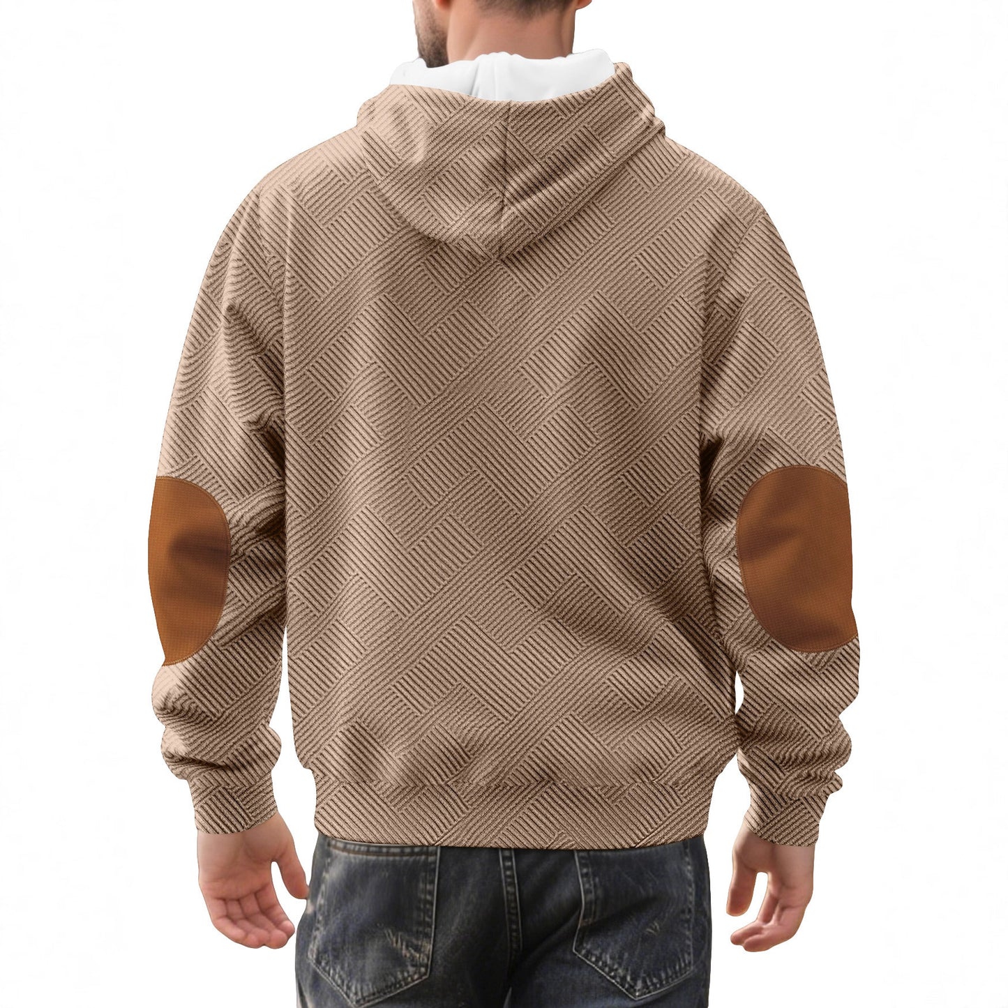 Men's stylish hoodie with textured material and fashionable accents Skorter