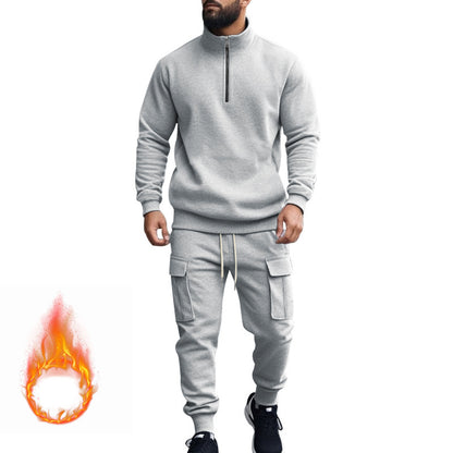Men's sporty tracksuit with higher collar and practical pockets Skorter