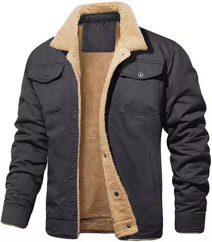 Men's utility jacket with warming lining and stylish lapel collar Skorter