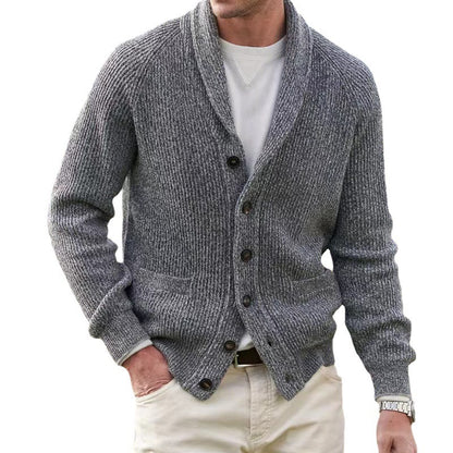 Men's cardigan with trendy chunky knit pattern and practical pockets Skorter