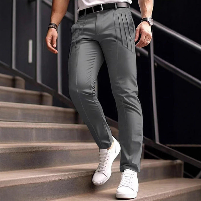 Men's stylish Slim-Fit suit trousers with pleated design Skorter