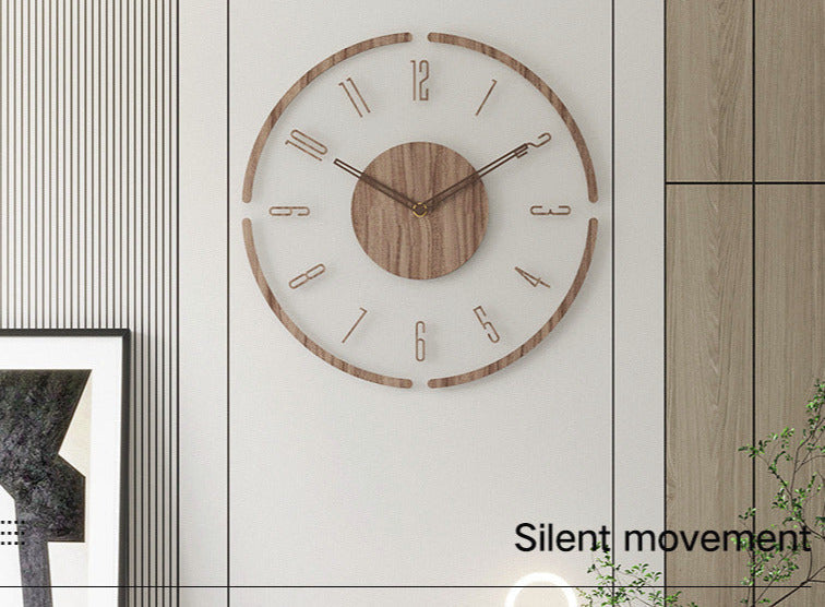 Skorter | WoodCraft | Nordic Solid Wood Wall Clock – Minimalist Silent Timepiece