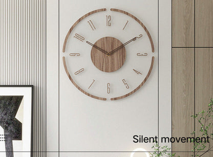 Skorter | WoodCraft | Nordic Solid Wood Wall Clock – Minimalist Silent Timepiece