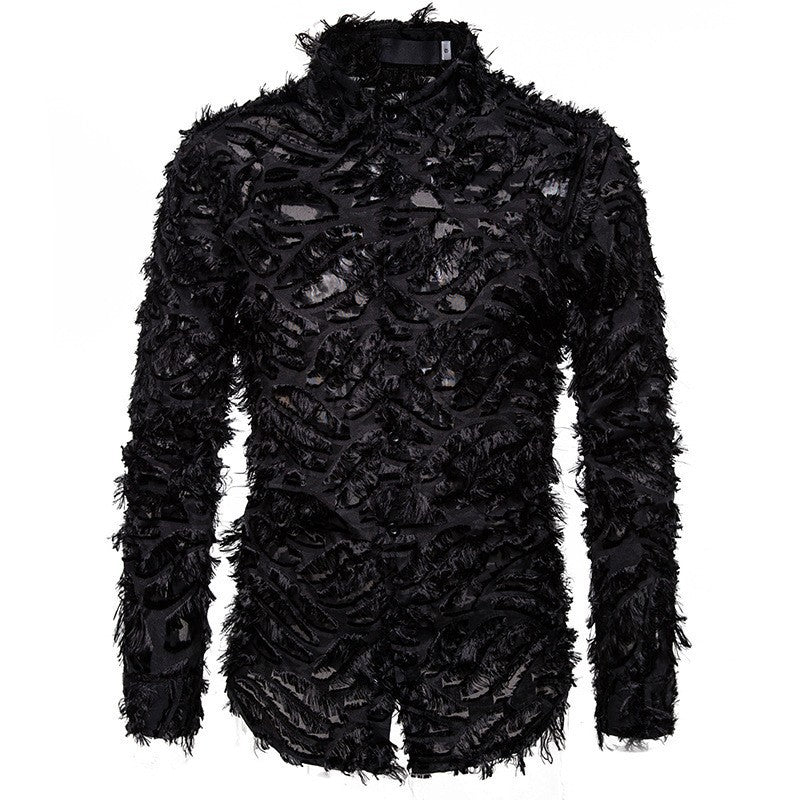 Men's Stylish Shirt with Textured Design Skorter