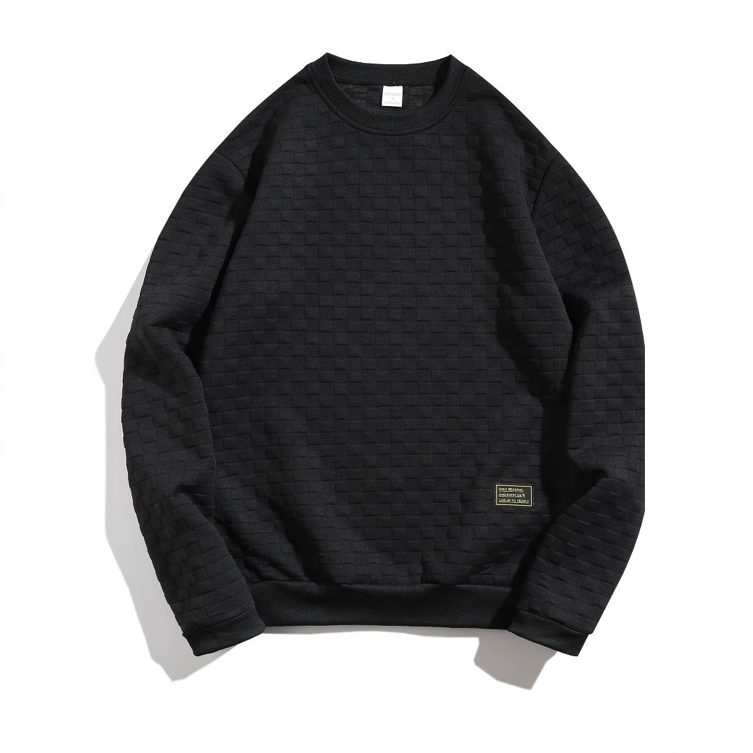 Men's sweatshirt with textured design and modern round neckline Skorter