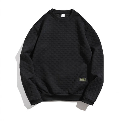 Men's sweatshirt with textured design and modern round neckline Skorter