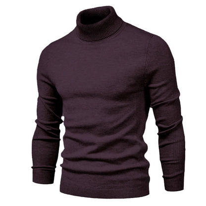 Men's sweater with high collar and fine rib pattern Skorter