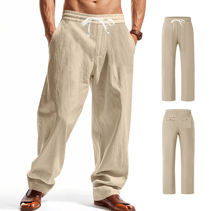 Men's airy leisure pants with elastic waistband and side pockets Skorter