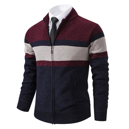 Men's cardigan with textured design and high-collar Skorter