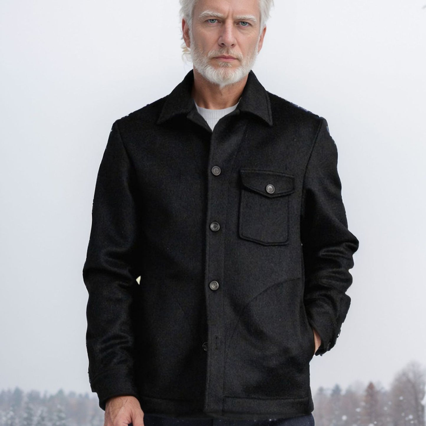 Men's wool jacket with practical pockets Skorter