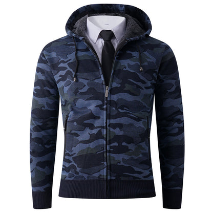 Men's stylish hoodie with lined hood and bold camouflage pattern Skorter