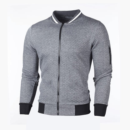Men's sporty quilted jacket with zipper and contrast details Skorter